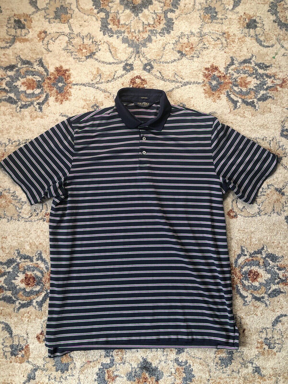 Polo Golf Ralph Lauren Pima Soft Performance Men’s XL Blue Striped